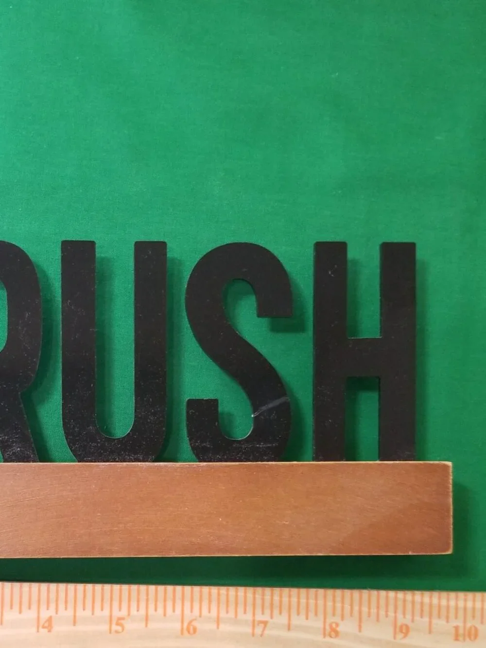 3pc Decorative Bathroom Metal & Wood Wall or Shelf Signs WASH BRUSH FLOSS